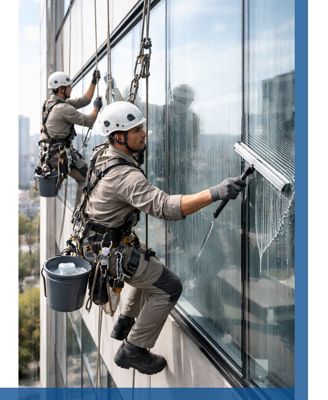 Мойка окон альпинистами в Малгобеке от 4643 р. | ВЫСОТНИК-Млг