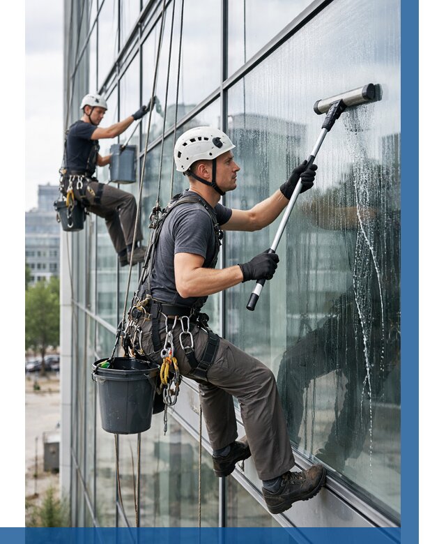 Мойка витражей альпинистами в Малгобеке от 722 р. под ключ|ВЫСОТНИК-Млг