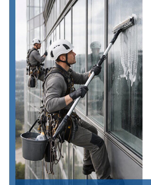 Высотная мойка сплошного остекления с выездом в Малгобеке