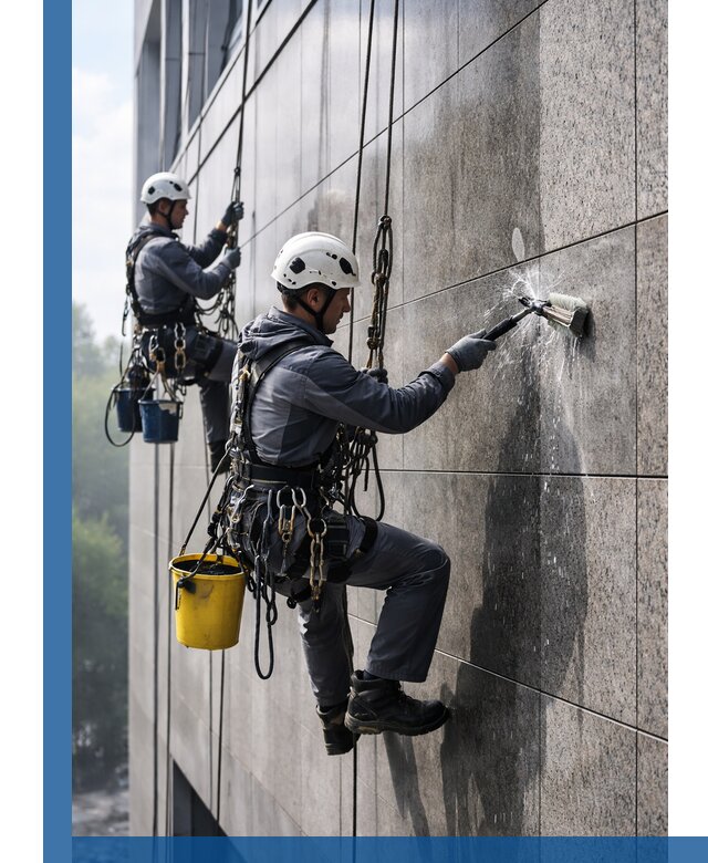 Профессиональная мойка фасада из керамогранита в Малгобеке