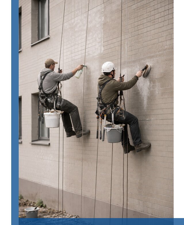 Удаление высолов с фасада зданий в Малгобеке без повреждений и следов