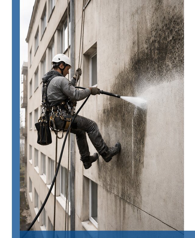 Профессиональная очистка фасадов от плесени в Малгобеке