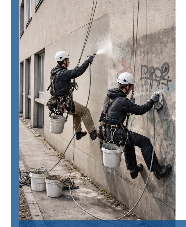 Антиграффити покрытие фасада с защитой от надписей в Малгобеке