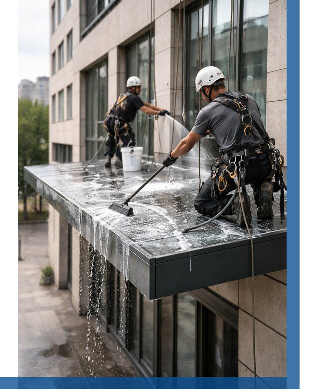 Мойка козырьков и навесов в Малгобеке от 3611 р. | ВЫСОТНИК-Млг