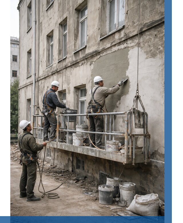 Капитальный ремонт фасада в Малгобеке от 4334 р. | ВЫСОТНИК-Млг