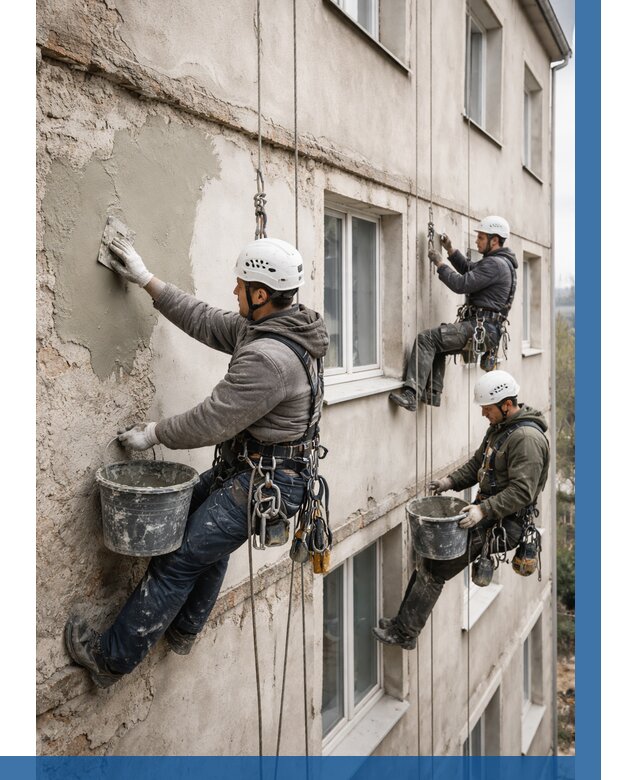 Ремонт штукатурного фасада в Малгобеке от 774 р. под ключ | ВЫСОТНИК-Млг