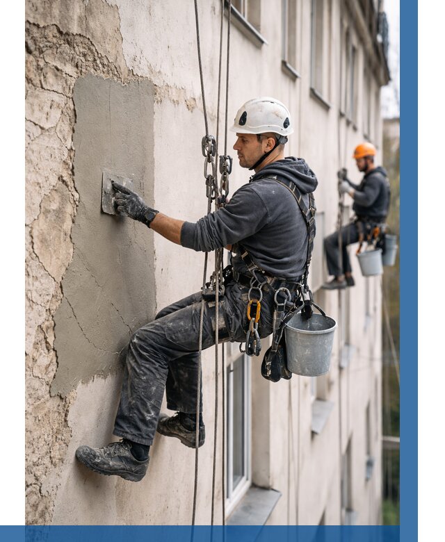 Восстановление штукатурки фасада в Малгобеке от 1238 р. | ВЫСОТНИК-Млг