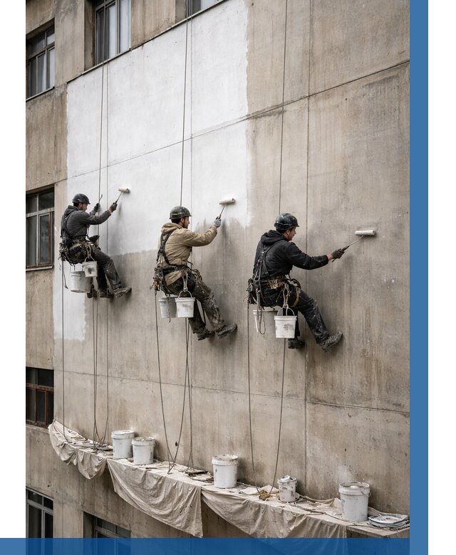 Покраска бетонного фасада в Малгобеке от 361 р за м2 | ВЫСОТНИК-Млг