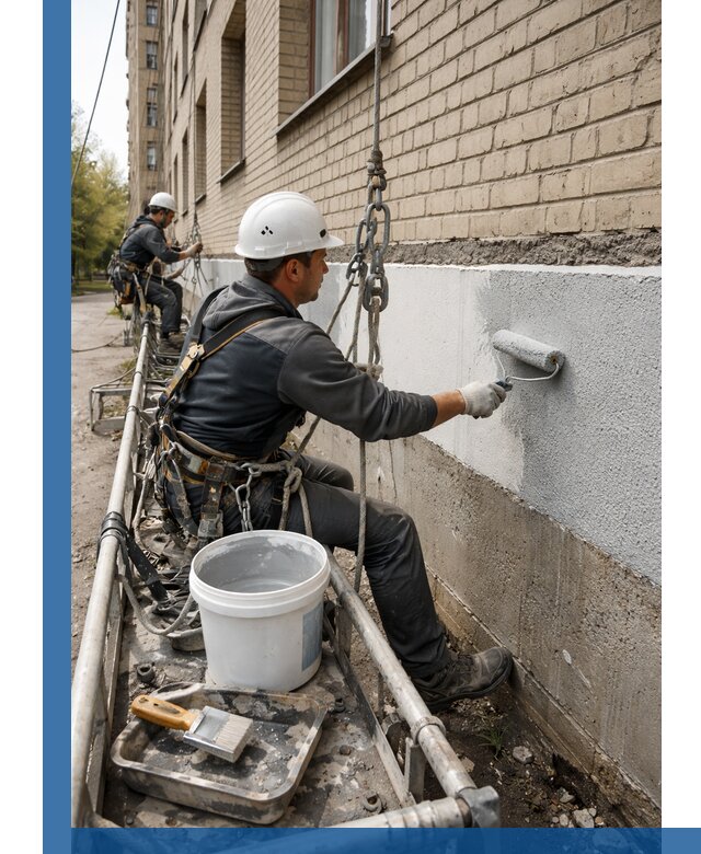 Окраска цоколя здания в Малгобеке профессионально и надежно