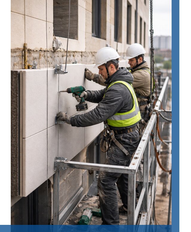 Монтаж фасадных термопанелей в Малгобеке от 1548 р. | ВЫСОТНИК-Млг