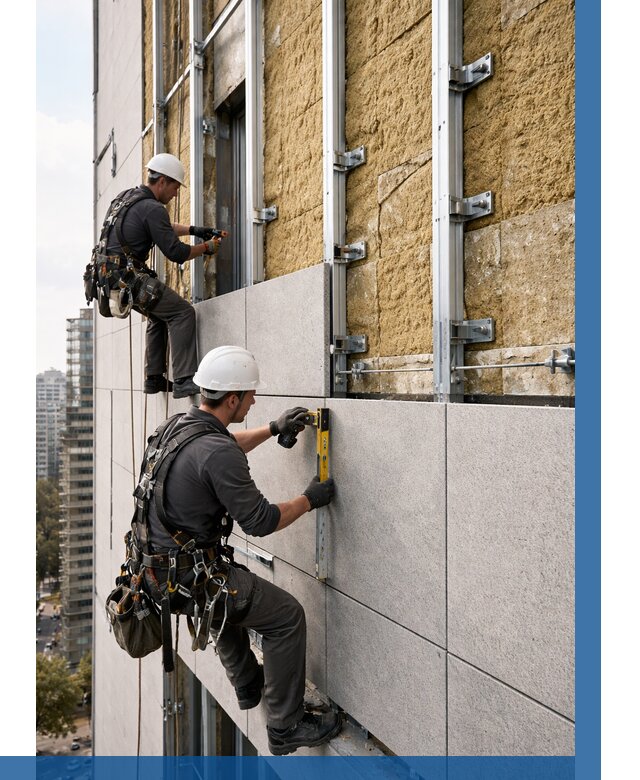 Монтаж вентилируемого фасада в Малгобеке от 3611 р. | ВЫСОТНИК-Млг