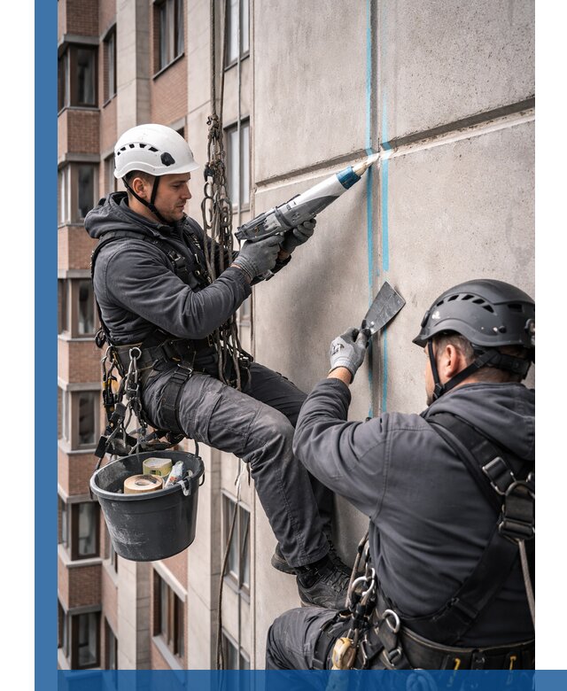 Вторичная герметизация швов фасада и кровли в Малгобеке