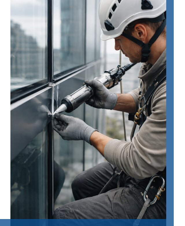 Герметизация стыков витража в Малгобеке от 1238 р. | ВЫСОТНИК-Млг