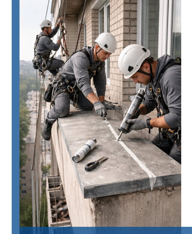 Герметизация балконного козырька в Малгобеке профессионально