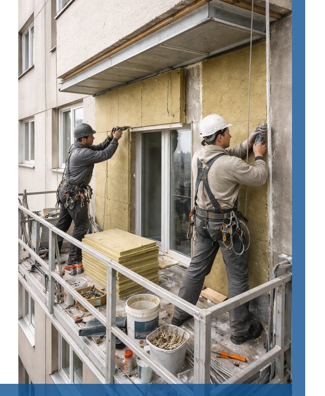 Утепление балкона снаружи в Малгобеке от 1651 р. под ключ ВЫСОТНИК-Млг