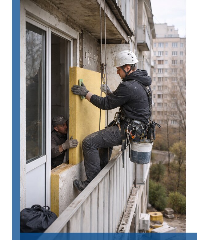 Профессиональное утепление балкона снаружи в Малгобеке под ключ