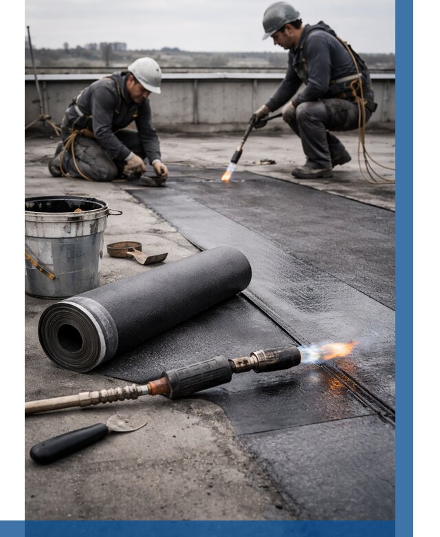 Ремонт рулонной кровли в Малгобеке от 671 р. | ВЫСОТНИК-Млг