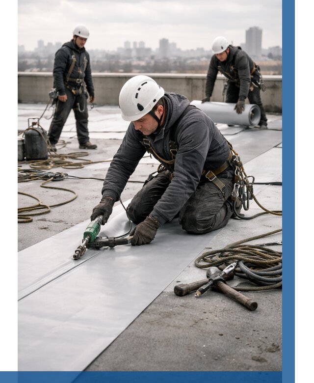 Ремонт мембранной кровли в Малгобеке от 1857 р./м2 | ВЫСОТНИК-Млг