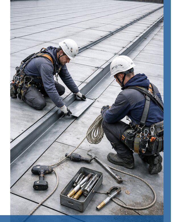 Ремонт фальцевой кровли в Малгобеке от 722 р. | ВЫСОТНИК-Млг