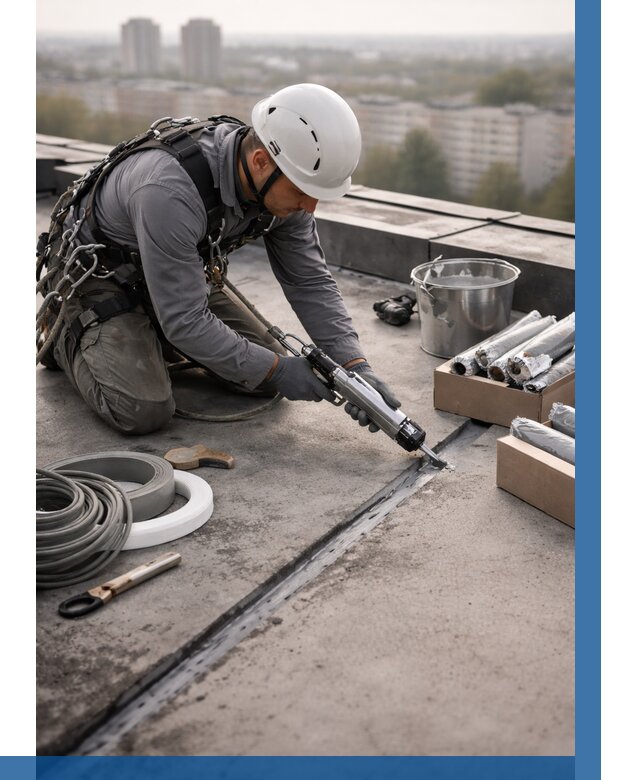 Герметизация швов кровли в Малгобеке от 464 р./м2 | ВЫСОТНИК-Млг