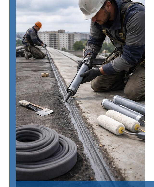 Герметизация швов кровли в Малгобеке с гарантией герметичности