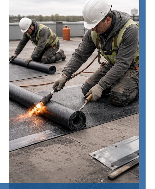 Монтаж наплавляемой кровли в Малгобеке от 877 р. — ВЫСОТНИК-Млг