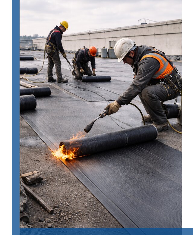 Монтаж наплавляемой кровли в Малгобеке профессионально