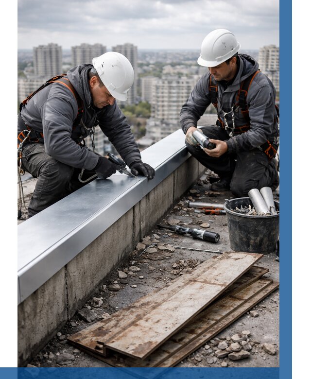 Замена парапетных крышек под ключ в Малгобеке от 1238 р. | ВЫСОТНИК-Млг