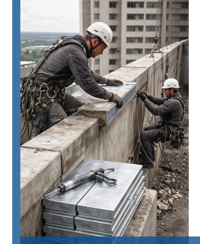 Замена парапетных крышек и установка новых в Малгобеке