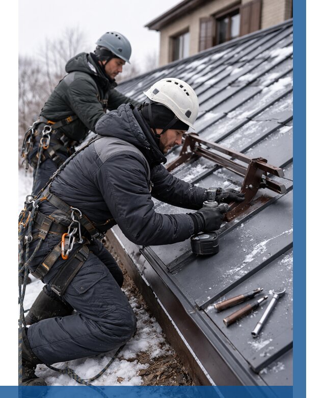 Монтаж снегозадержателей в Малгобеке от 464 р. | ВЫСОТНИК-Млг