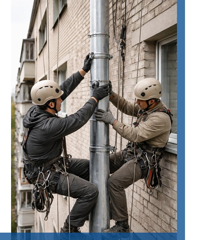 Замена водосточных труб в Малгобеке от 6707 р. | ВЫСОТНИК-Млг