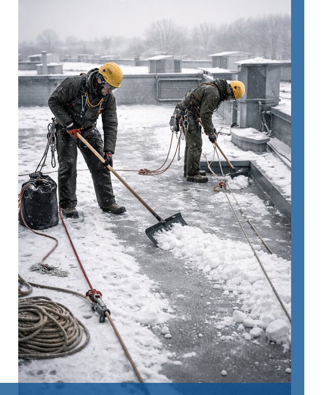 Очистка крыши от снега в Малгобеке от 7739 р. | ВЫСОТНИК-Млг