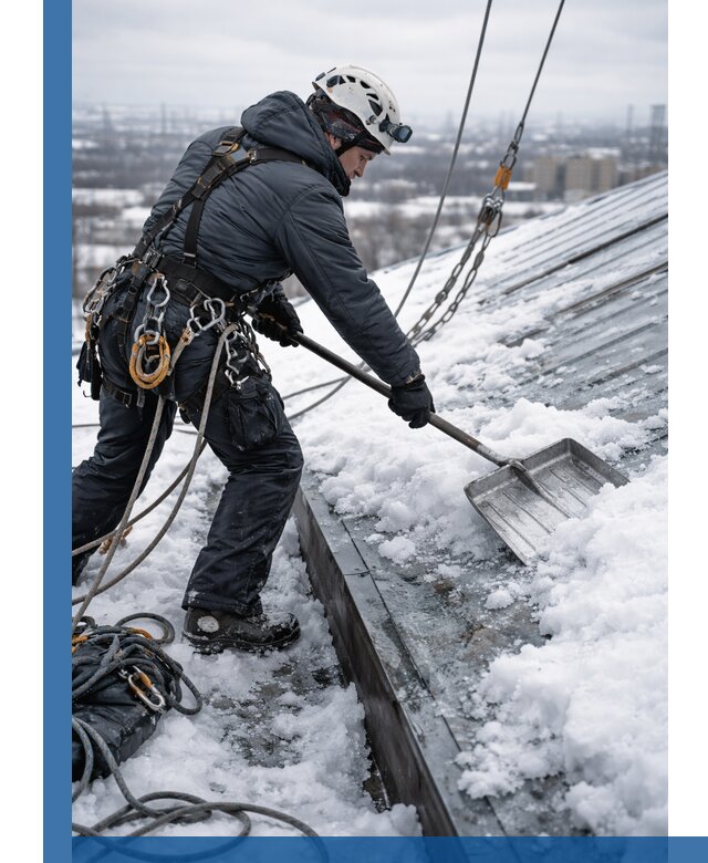 Профессиональная очистка кровли от снега и наледи в Малгобеке