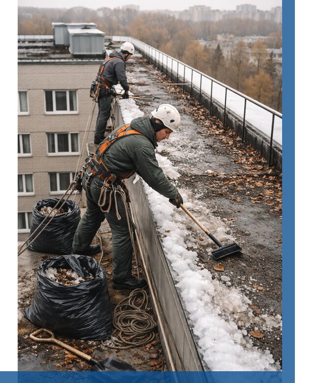 Очистка кровли по периметру в Малгобеке от 567 р. | ВЫСОТНИК-Млг