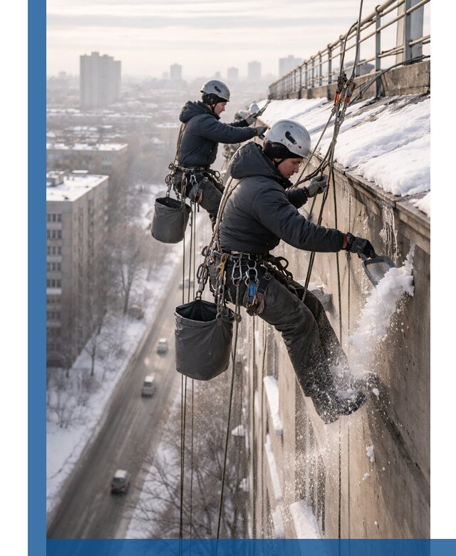 Очистка карнизов от снега в Малгобеке профессионально и безопасно