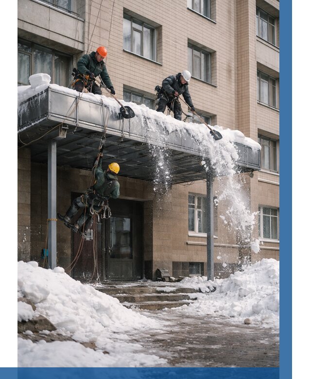 Очистка козырьков от снега в Малгобеке от 3611 р. | ВЫСОТНИК-Млг