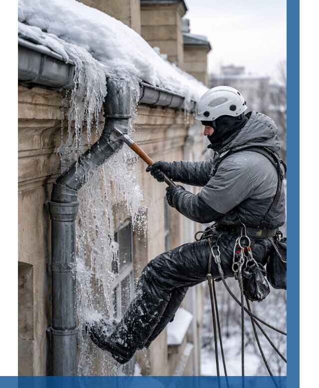 Очистка водостоков от льда в Малгобеке от 3611 р. | ВЫСОТНИК-Млг