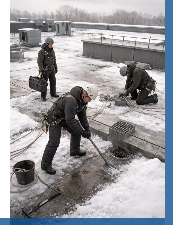 Абонентское обслуживание кровли зимой в Малгобеке от 8254 р. | ВЫСОТНИК-Млг