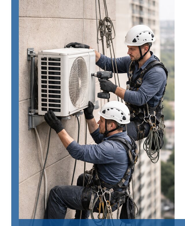 Монтаж внешнего блока кондиционера в Малгобеке установка и крепление