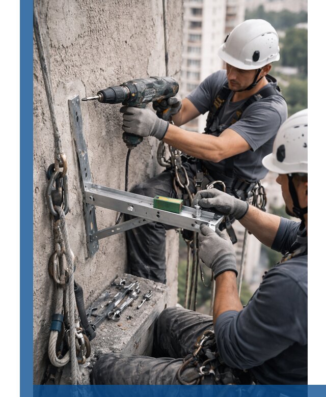 Установка кронштейнов кондиционера и крепежа в Малгобеке