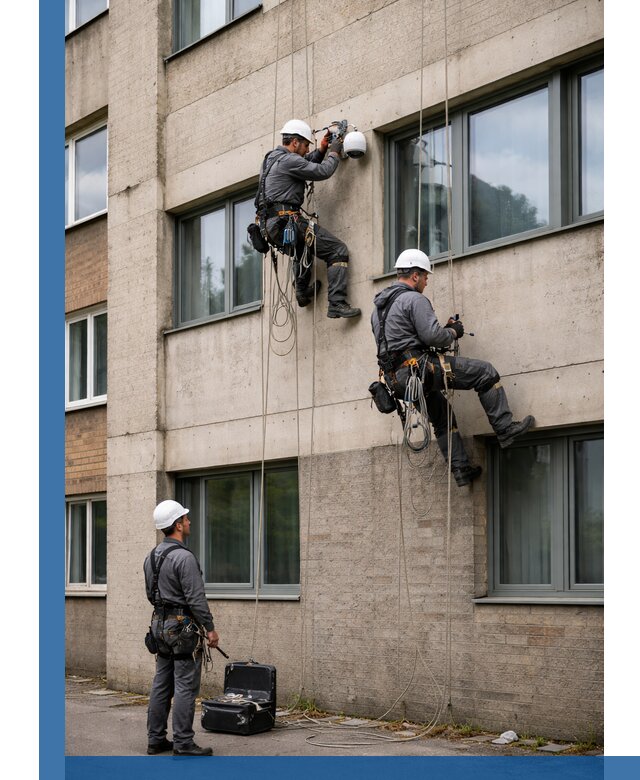 Монтаж фасадных камер видеонаблюдения в Малгобеке под ключ