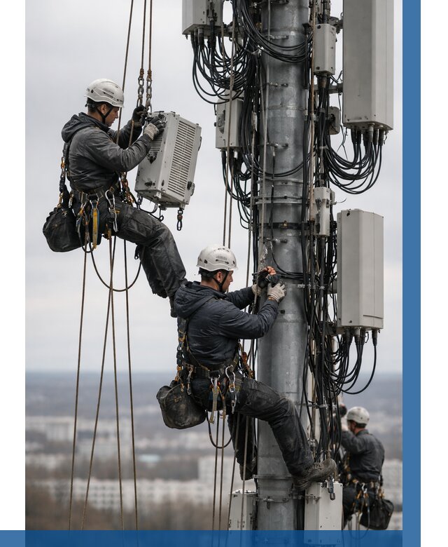 Монтаж оборудования связи на мачте в Малгобеке от 7739 р. | ВЫСОТНИК-Млг