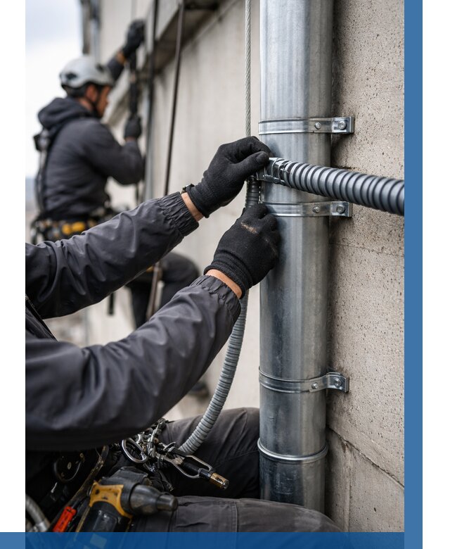 Монтаж гофры для кабеля в Малгобеке от 310 р. | ВЫСОТНИК-Млг