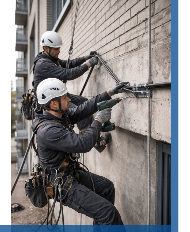 Крепление кабеля на фасаде в Малгобеке от 361 р. | ВЫСОТНИК-Млг