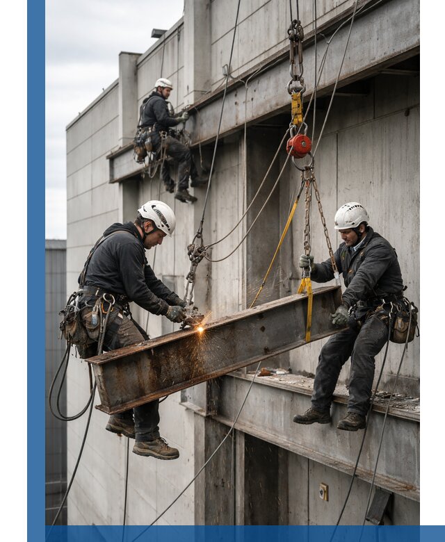 Демонтаж металлоконструкций на высоте в Малгобеке под ключ