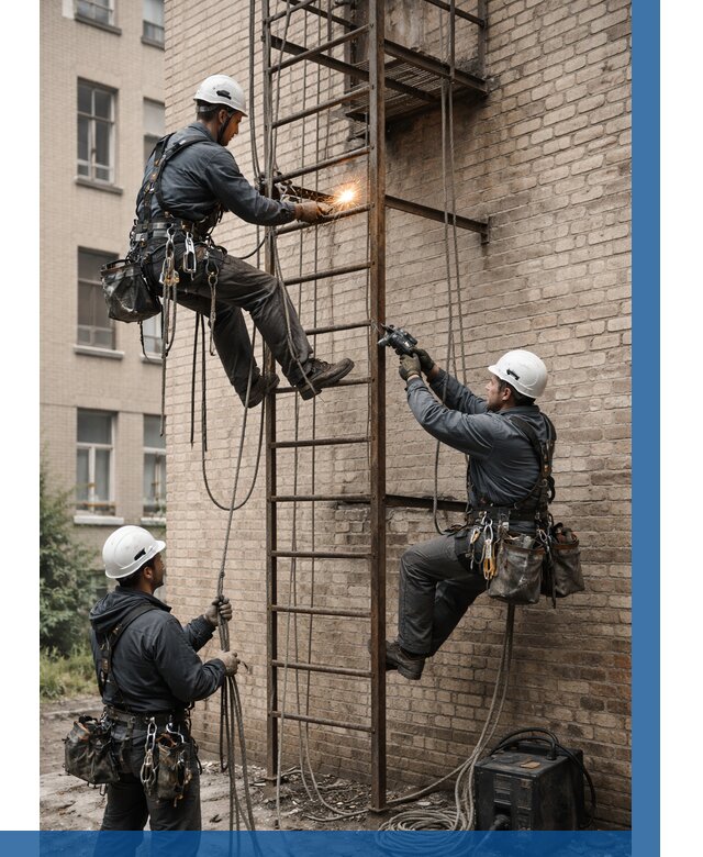 Ремонт пожарной лестницы в Малгобеке от 7739 р. | ВЫСОТНИК-Млг