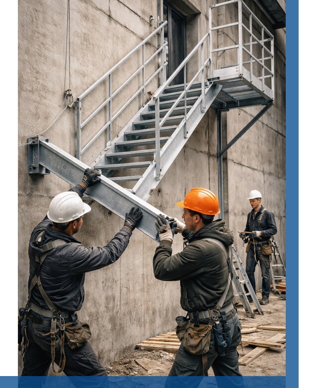 Монтаж металлических лестниц в Малгобеке от 15477 р. | ВЫСОТНИК-Млг