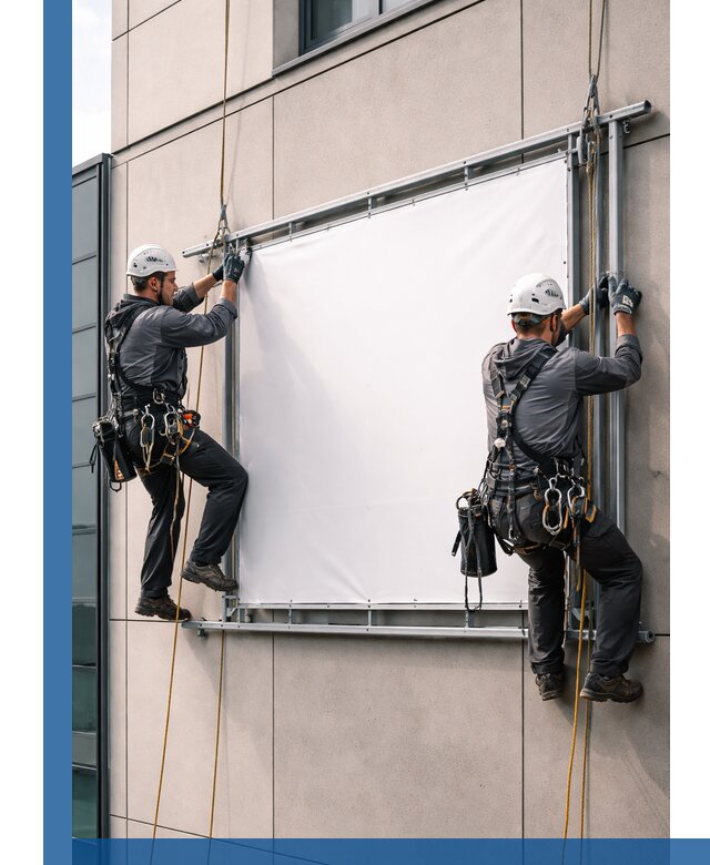 Монтаж наружной рекламной вывески в Малгобеке под ключ