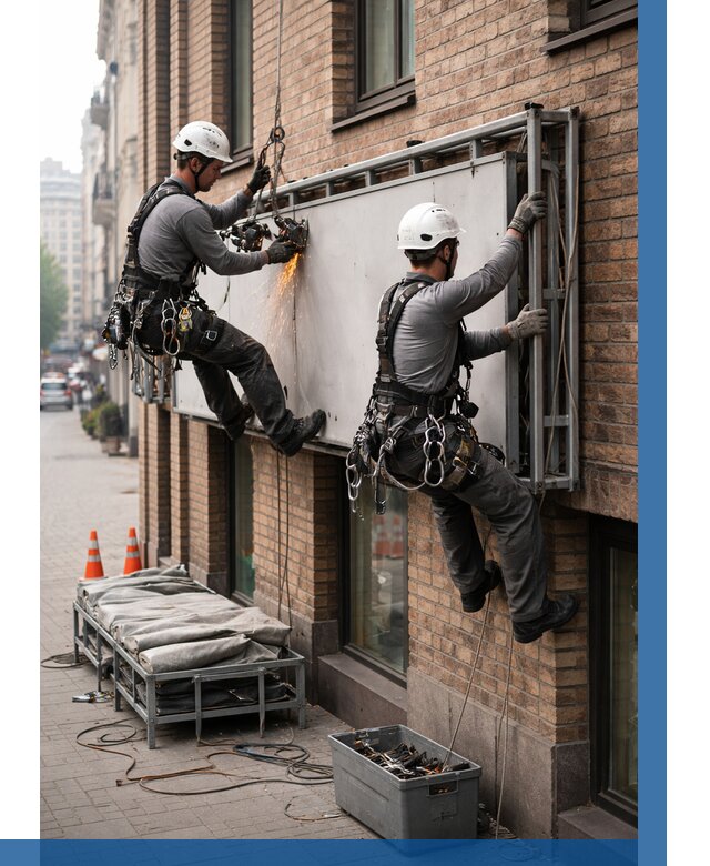 Демонтаж рекламной вывески в Малгобеке от 6707 р. | ВЫСОТНИК-Млг