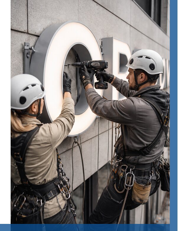 Монтаж световых букв в Малгобеке от 3095 р. под ключ ВЫСОТНИК-Млг